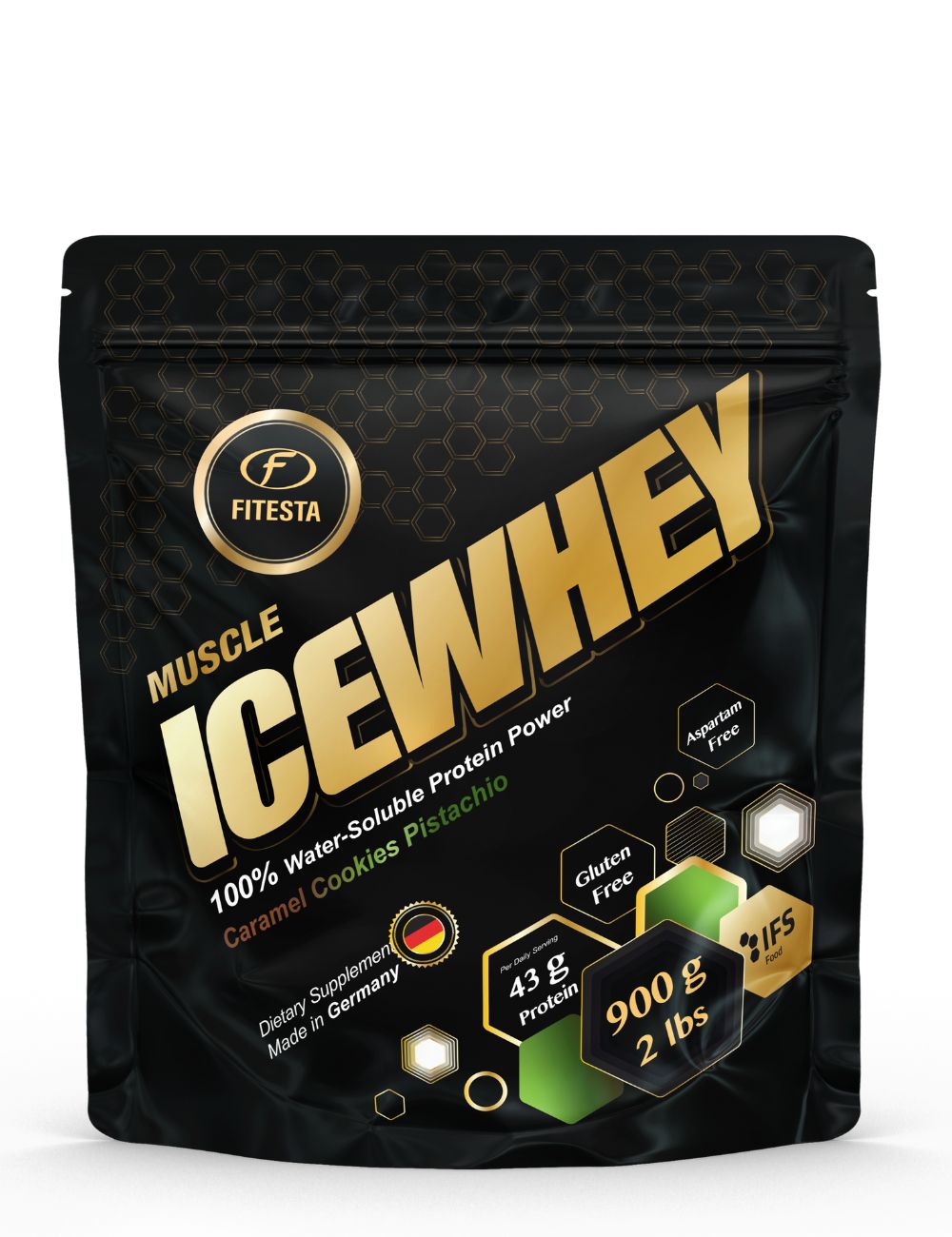 Muscle Ice Whey (Doypack)__Caramelisierter Butterkeks mit Pistazie__900g__01