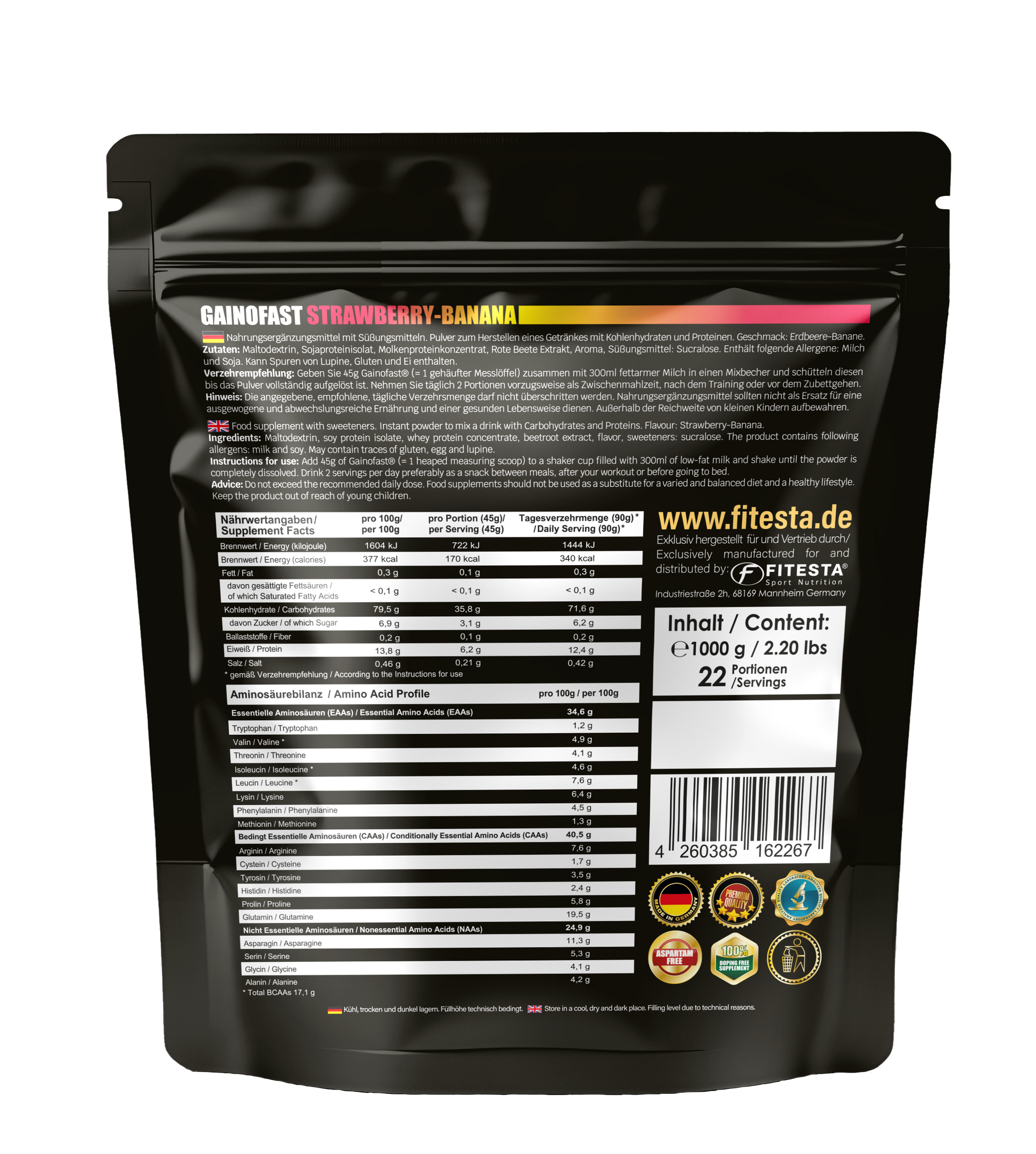 Gainofast (Doypack)__Erdbeer-Banane__1000g__02