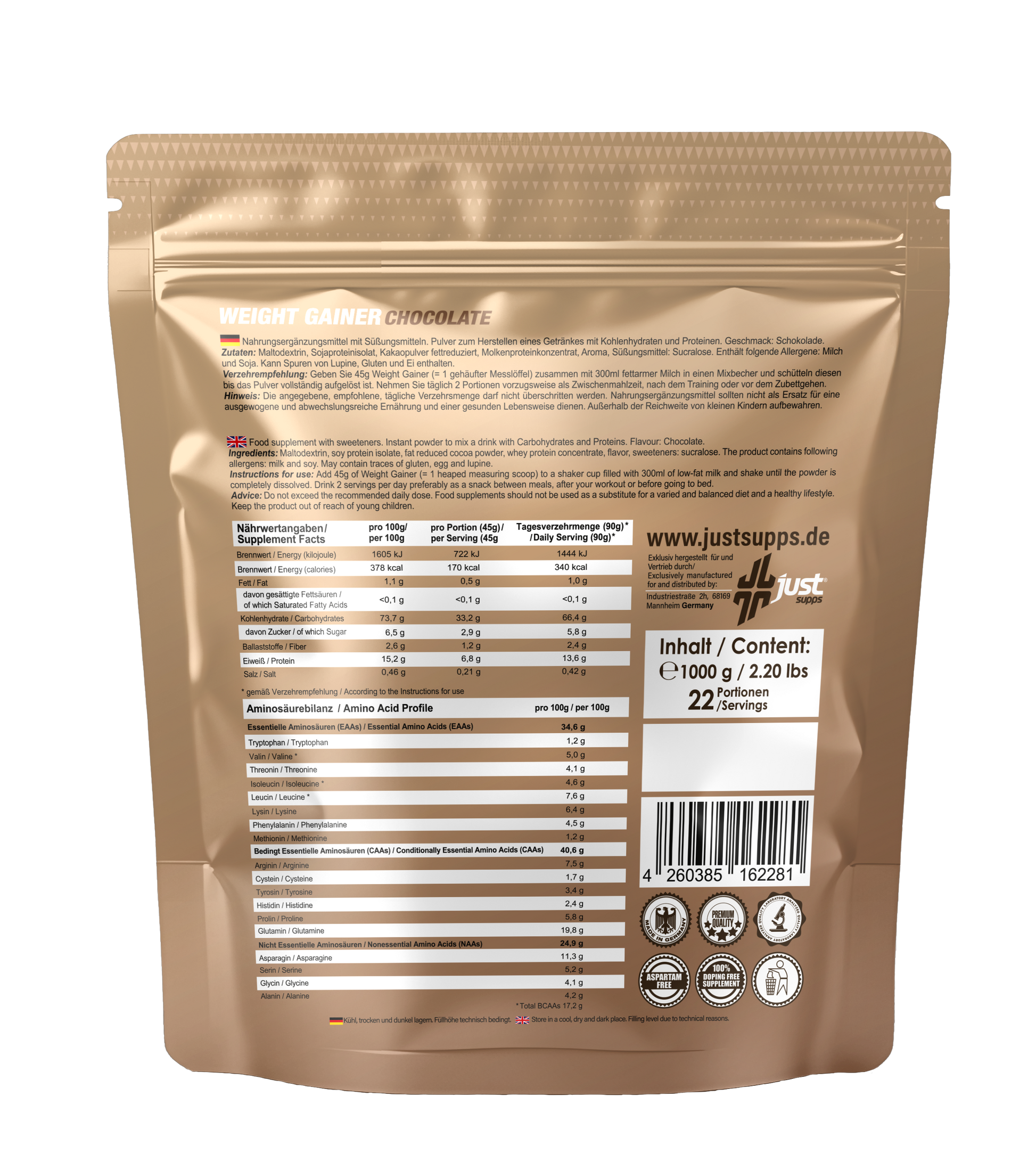 Just Weight Gainer (Doypack)__Schokolade__1000g__02