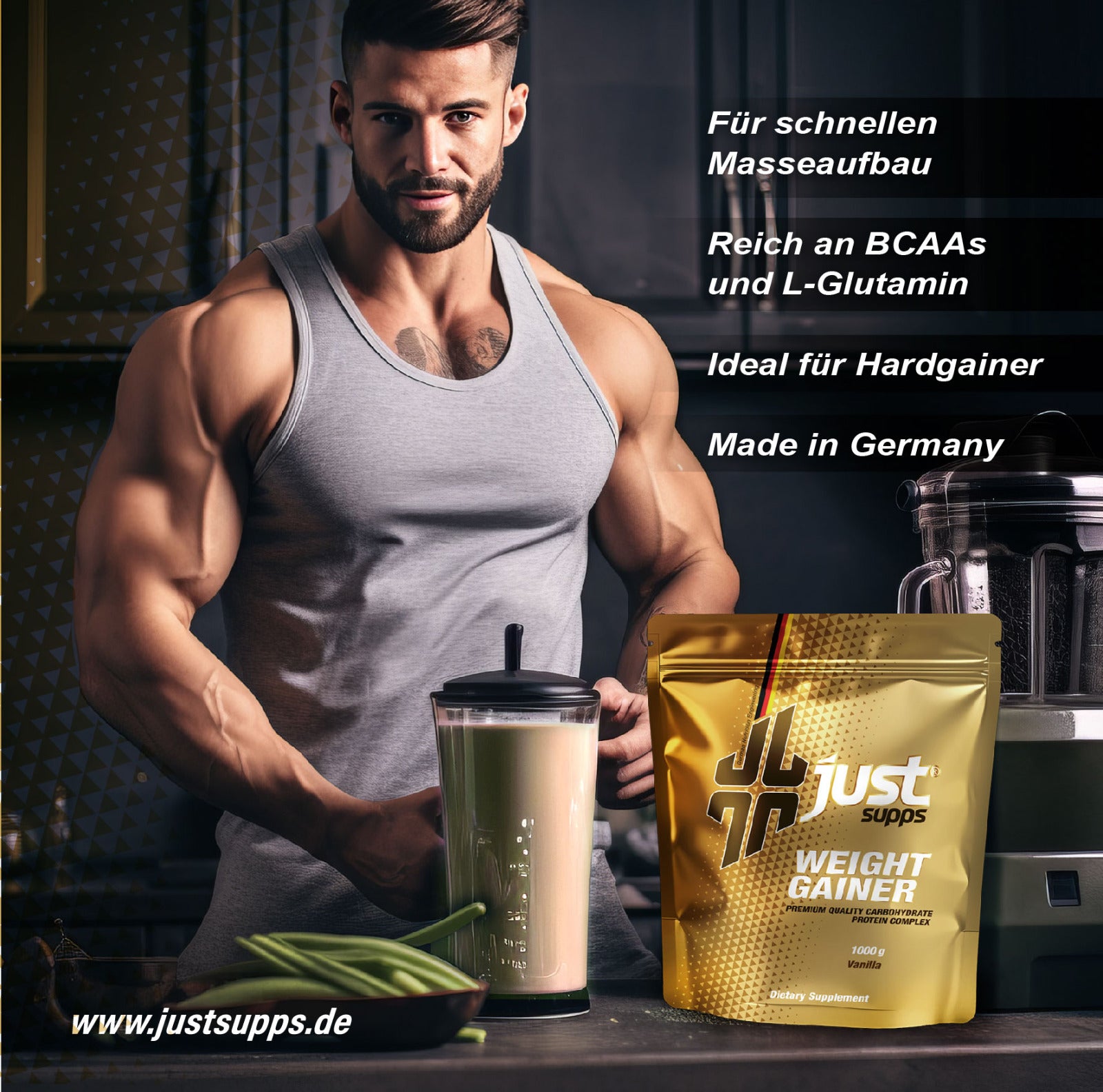 Just Weight Gainer (Doypack)__Vanille__1000g__03