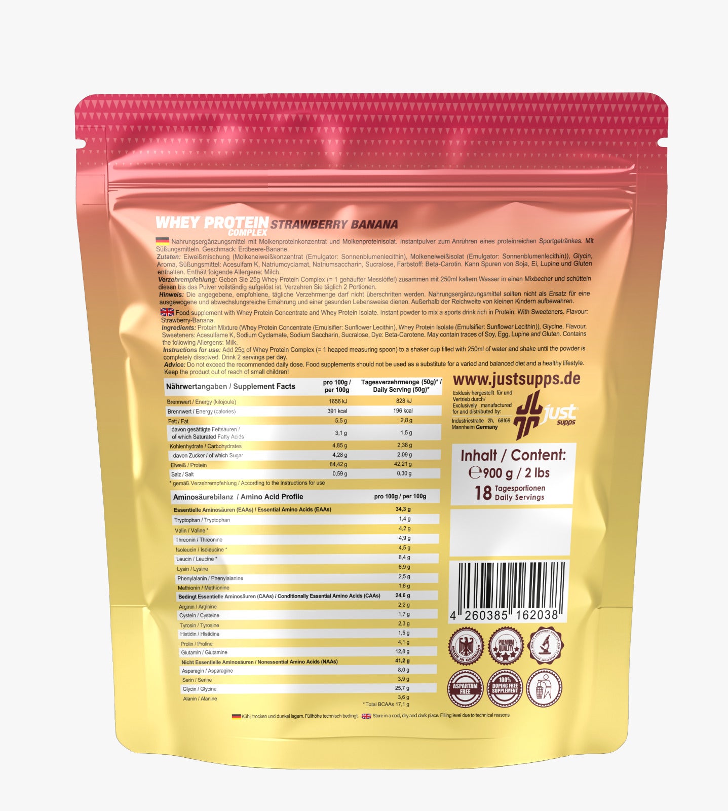 Just Whey Protein (Doypack)__Erdbeer-Banane__900g__02