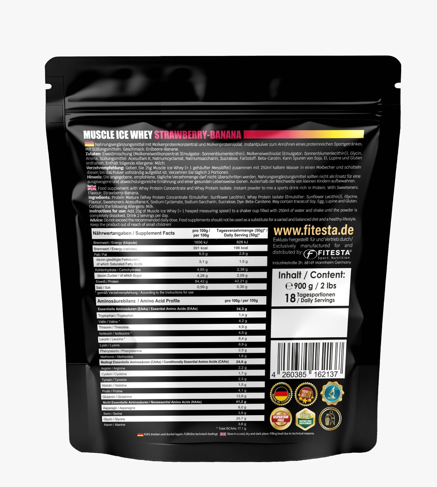 Muscle Ice Whey (Doypack)__Erdbeer-Banane__900g__02